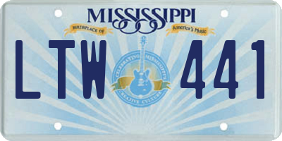 MS license plate LTW441