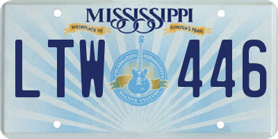 MS license plate LTW446