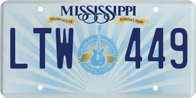 MS license plate LTW449