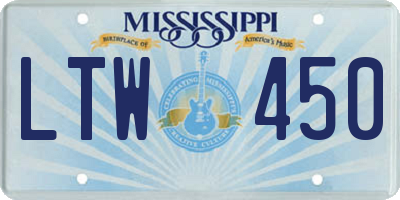MS license plate LTW450