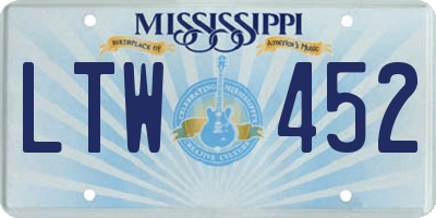 MS license plate LTW452