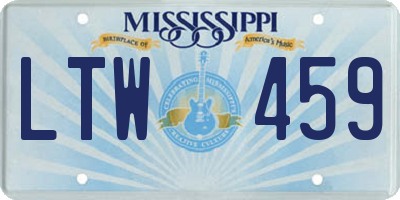MS license plate LTW459
