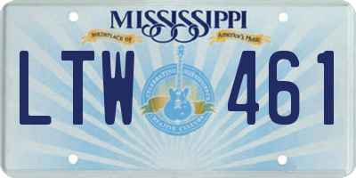 MS license plate LTW461
