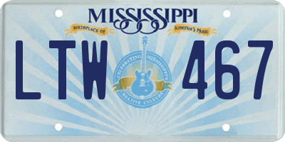 MS license plate LTW467