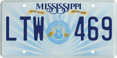 MS license plate LTW469