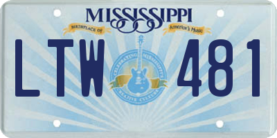 MS license plate LTW481