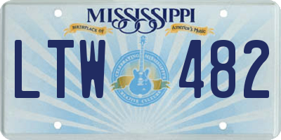 MS license plate LTW482