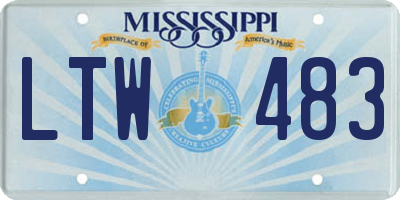 MS license plate LTW483