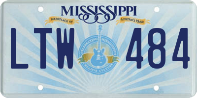 MS license plate LTW484