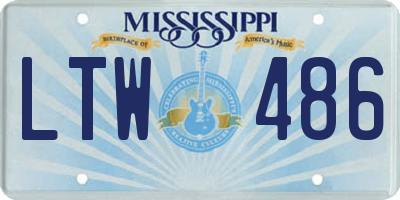 MS license plate LTW486