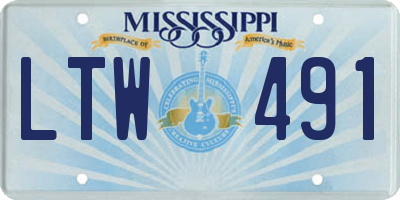 MS license plate LTW491