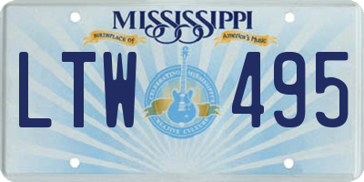 MS license plate LTW495