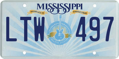 MS license plate LTW497