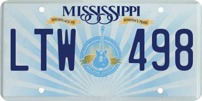MS license plate LTW498