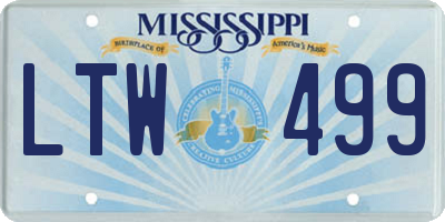 MS license plate LTW499