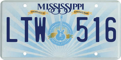 MS license plate LTW516