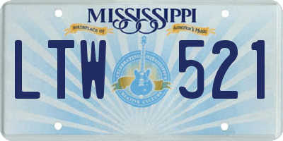 MS license plate LTW521