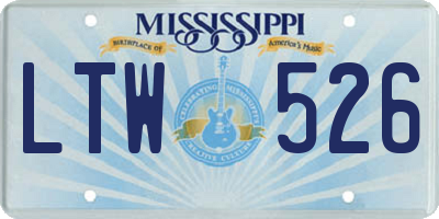 MS license plate LTW526