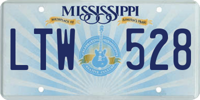 MS license plate LTW528