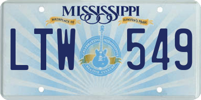 MS license plate LTW549
