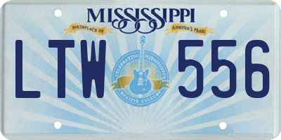 MS license plate LTW556