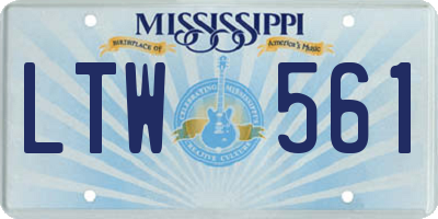 MS license plate LTW561