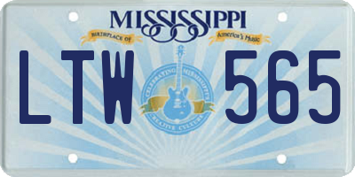 MS license plate LTW565