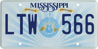 MS license plate LTW566