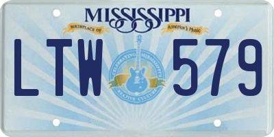 MS license plate LTW579