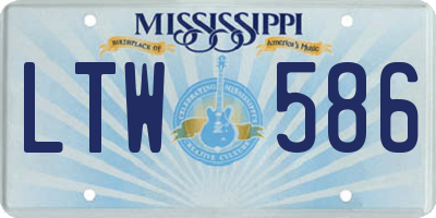 MS license plate LTW586