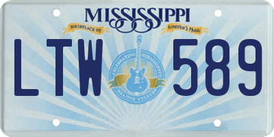 MS license plate LTW589