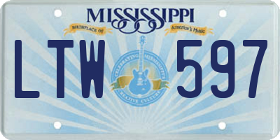 MS license plate LTW597