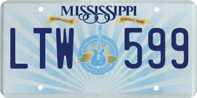 MS license plate LTW599