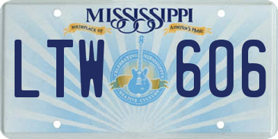 MS license plate LTW606