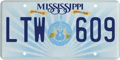 MS license plate LTW609