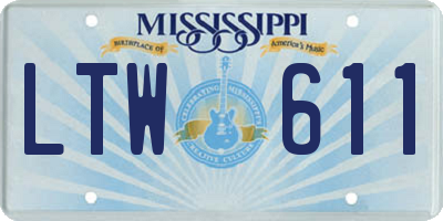 MS license plate LTW611