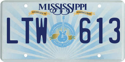 MS license plate LTW613