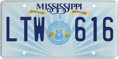 MS license plate LTW616