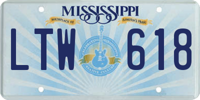 MS license plate LTW618