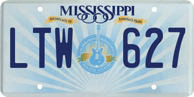 MS license plate LTW627