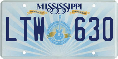 MS license plate LTW630