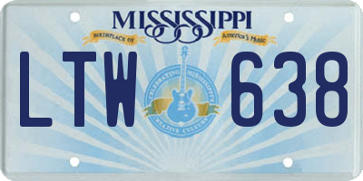 MS license plate LTW638