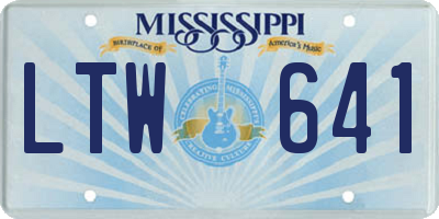 MS license plate LTW641
