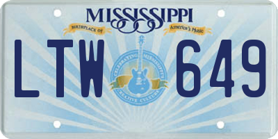 MS license plate LTW649