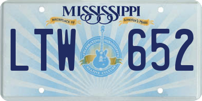 MS license plate LTW652