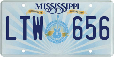MS license plate LTW656
