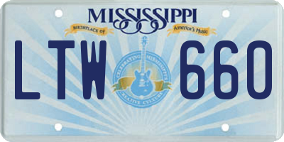 MS license plate LTW660