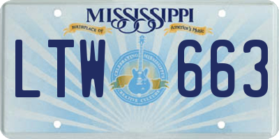 MS license plate LTW663