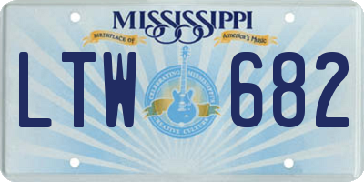 MS license plate LTW682
