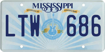 MS license plate LTW686
